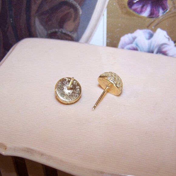 Larter & Sons for Tiffany & Co 18K Gold Basket Weave Pierced Earrings - Studs - Picture 10 of 10